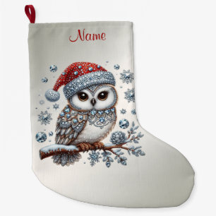 Chaussette de Noël en forme de hibou de Noël