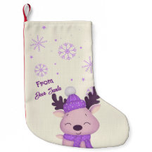 Chaussette de Noël Fantaisiste Renne Violet Mignon