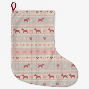 Chaussette de Noël Minimal Rose pour Chien Scandin