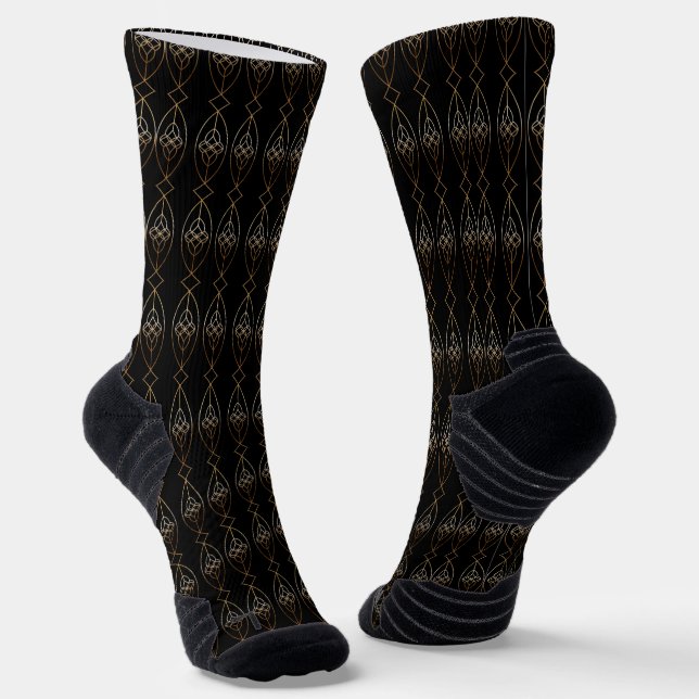 Chaussette Déco Noir Et Or (Angulaire)