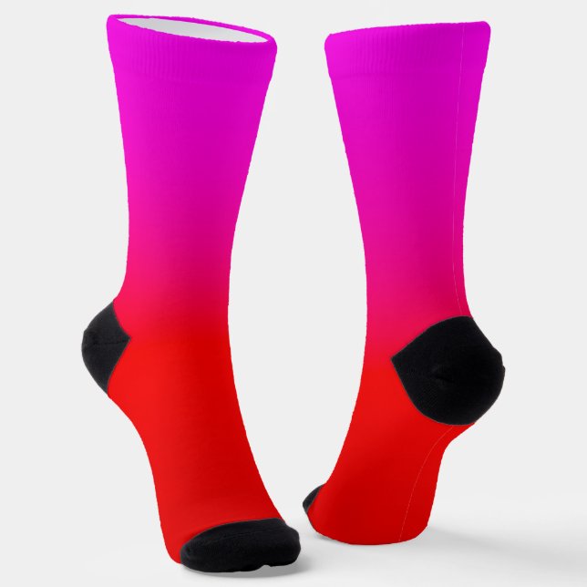 Chaussette dégradé noir rose, écarlate, rouge, rose (Angulaire)