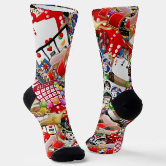 Chaussette Délice des Joueurs - Collage d'Icônes de Las Vegas