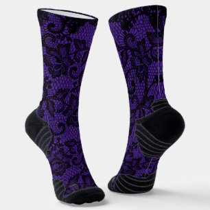 Chaussette Dentelle violette Et noire