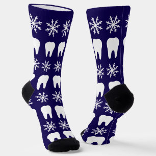 Chaussette Dentistes de Noël Dents et flocons de neige