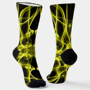 Chaussette Des panaches de fumée jaune sur le noir