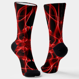 Chaussette Des panaches de fumée rouge sur le noir