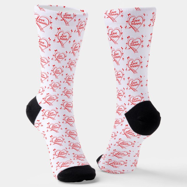 Chaussette Design de coeurs rouges créatifs (Angulaire)