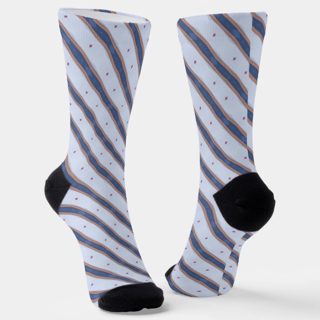 Chaussette Design en rayures bleu et blanc (Angulaire)