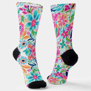 Chaussette design floral paisley