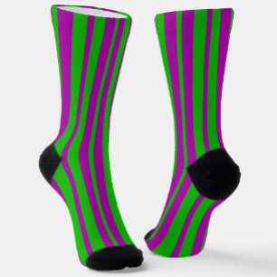 Chaussette Design Motif violet vert élégant rayures