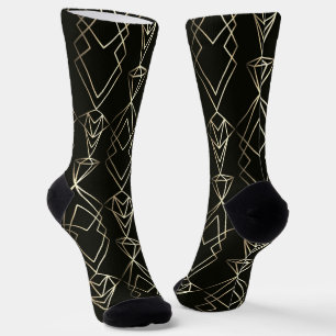 Chaussette Design rétro classique en noir et or