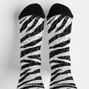 Chaussette Design tourbillonnant Zebra