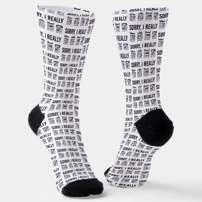 Chaussette Désolé, Je Vraiment DGAF Guitar Chords Drôle Perso (Angulaire)