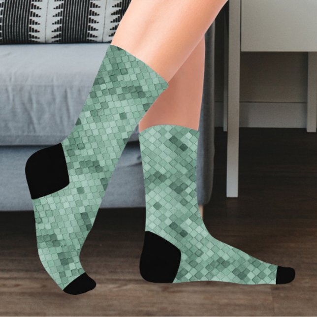 Chaussette Diagonale couleur verte (Créateur téléchargé)