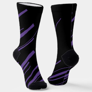 Chaussette Diagonales en violet et noir