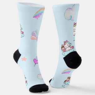 Chaussette Diagramme motif de la princesse Unicorn magique