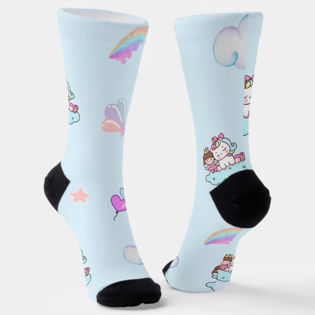 Chaussette Diagramme motif de la princesse Unicorn magique (Angulaire)