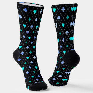 Chaussette Diamonds Coeurs Pique Clubs Jouer Cartes Motif