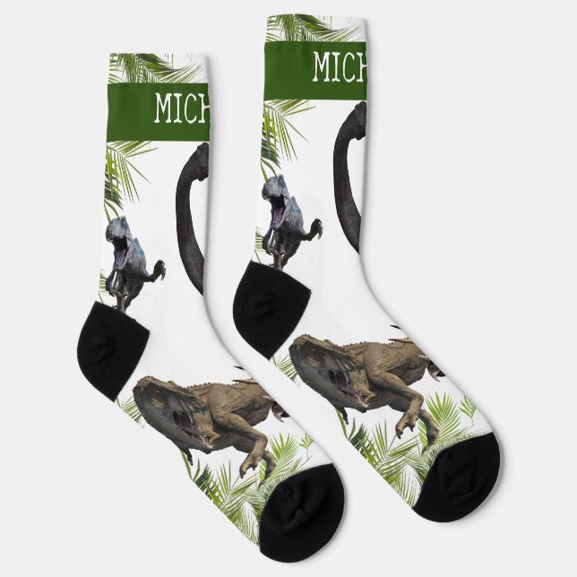 Chaussette Dinosaur Tyrannosaurus nom personnalisé Raptor (Droite)