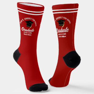 Chaussette Diplômé personnalisé Rouge Blanc Diplômé
