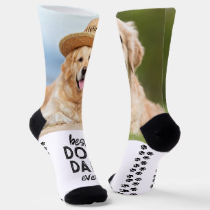 Chaussette DOG DAD Rétro Empreintes de Patte Personnalisées 2