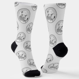 Chaussette Dogo Argentino Peinture Mastiff Original Chien Art