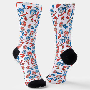 Chaussette Dr. Seuss Chose Un Chose Deux Motif Drapeau Amér