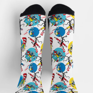 Chaussette Dr. Seuss   Personnages au crayon motif