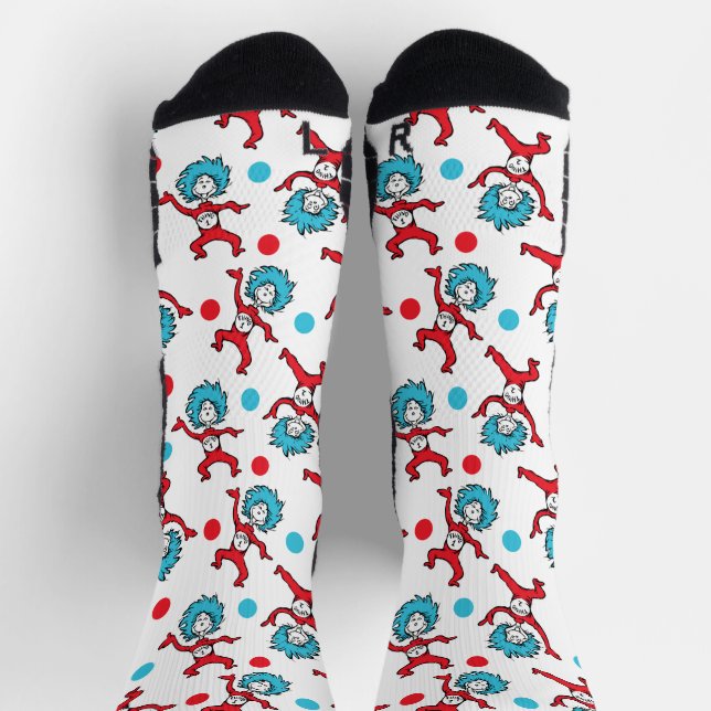Chaussette Dr Seuss Thing One Thing Two | Baby shower jumeaux (Haut)
