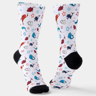 Chaussette Dr. Seuss Un Poisson Deux Poissons Motif Étoile
