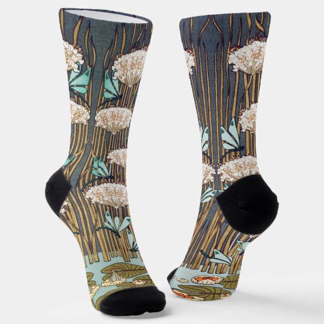 Chaussette Dragonflies Water Lilies Marais Art Nouveau (Angulaire)