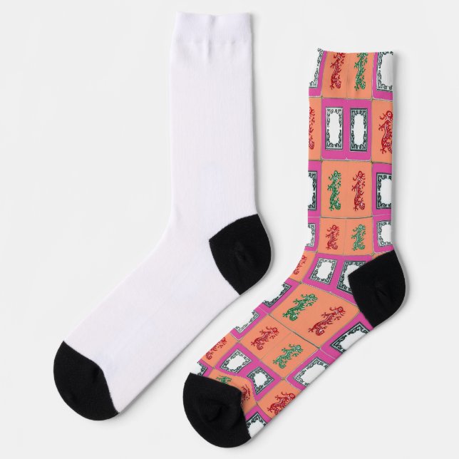 Chaussette Dragons 9 Barbie Pink and Coral Design (Gauche)
