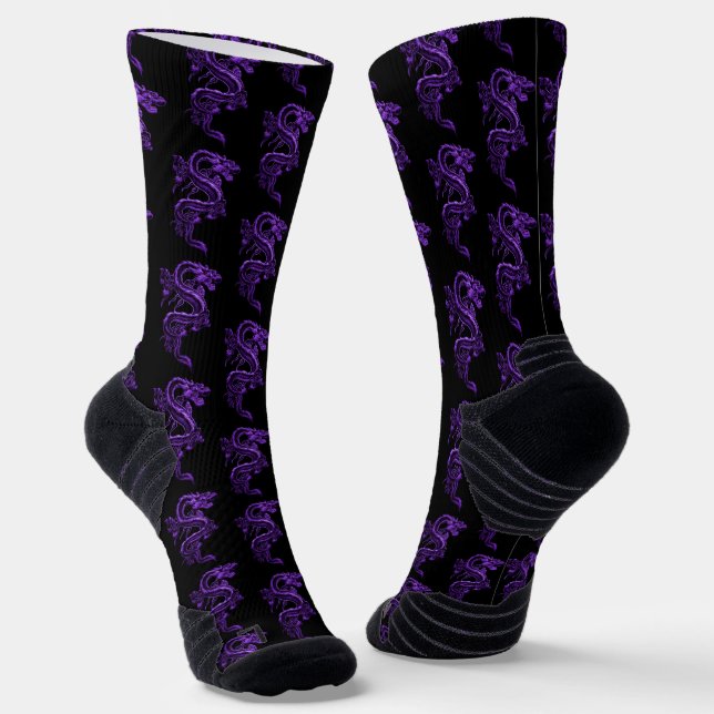 Chaussette Dragons asiatiques violets (Angulaire)