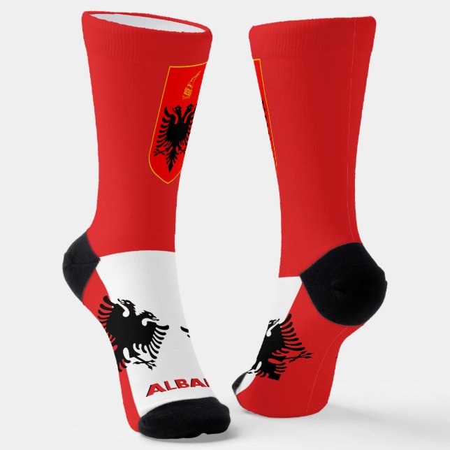 Chaussette Drapeau albanais patriotique, Albanie durable (Angulaire)