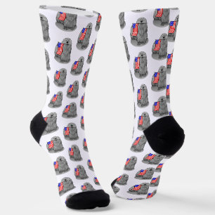 Chaussette Drapeau américain patriotique USA Puli Dog (gris)