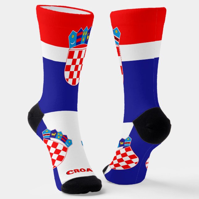 Chaussette Drapeau croate patriotique, Croatie durable (Angulaire)