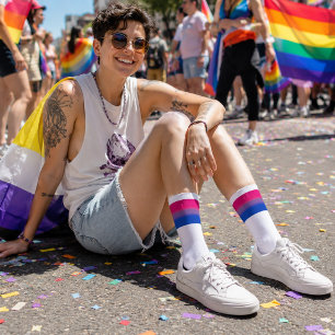 Chaussette Drapeau de fierté bisexuel à dégradé