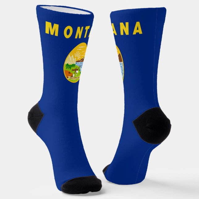 Chaussette Drapeau de l'Etat du Montana Fière du Montanan Amu (Angulaire)