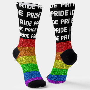 Chaussette Drapeau LGBT motif paillettes scintillantes fierté