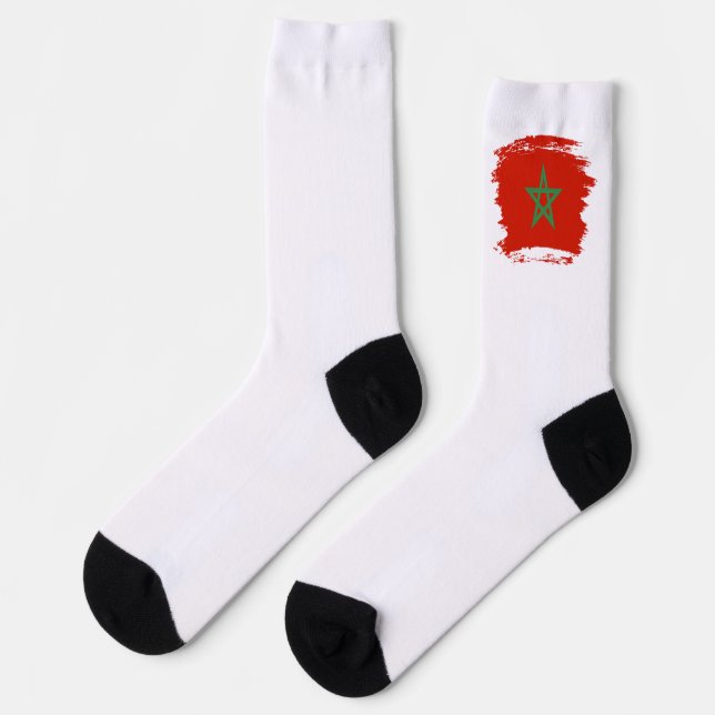 Chaussette drapeau marocain (Gauche)