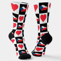 Drapeau national de Tchéquie Motif de coeur Républ