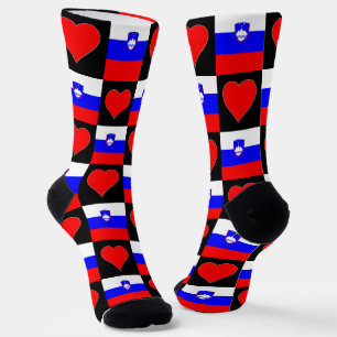 Chaussette Drapeau slovène Amusement Coeur Slovénie Fierté na