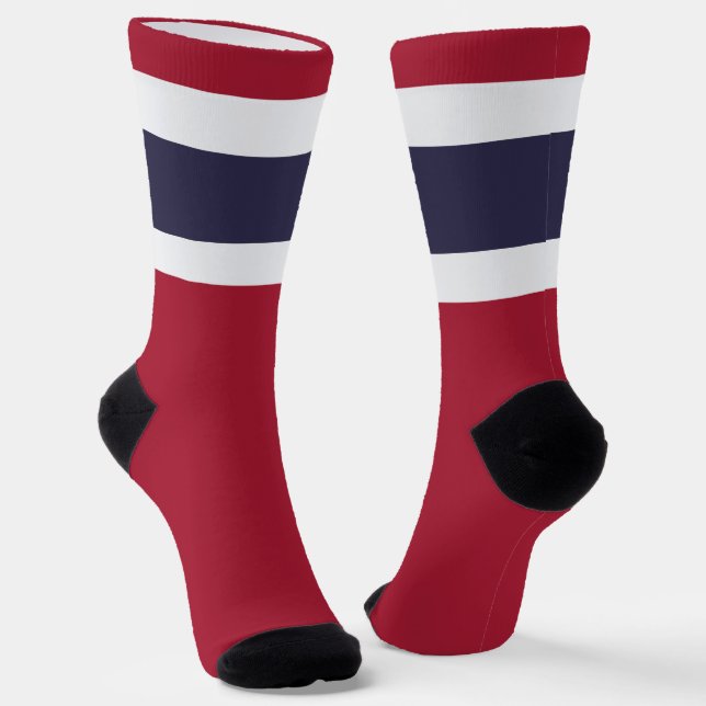 Chaussette Drapeau thaïlandais de la Thaïlande Fun Patriotic  (Angulaire)