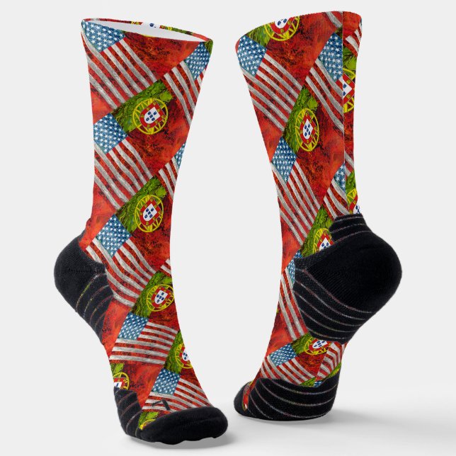 Chaussette Drapeaux américains portugais (Angulaire)