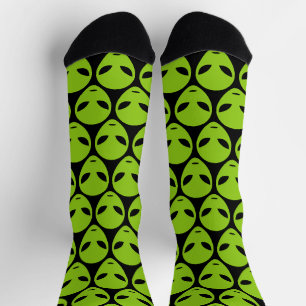 Chaussette Drôle alien vert tête motif chaussettes cadeau