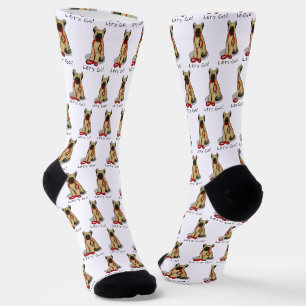 Chaussette Drôle Allons-y ! Promener Briard (cr fauve noir 1)