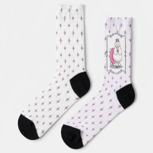 Chaussette Drôle Ballet Ballerina Princess Poodle Dog (blanc)