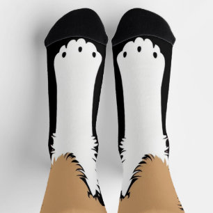 Chaussette Drôle chien mignon chiot jambe pied patte