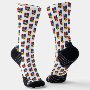 Chaussette Drôle de motif d'art abstrait Axolotl Piet Mondria