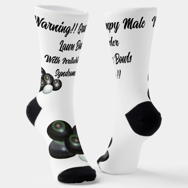 Chaussette Drôle Grumpy Homme Pelouse Bowler, Chaussettes d'é (Angulaire)